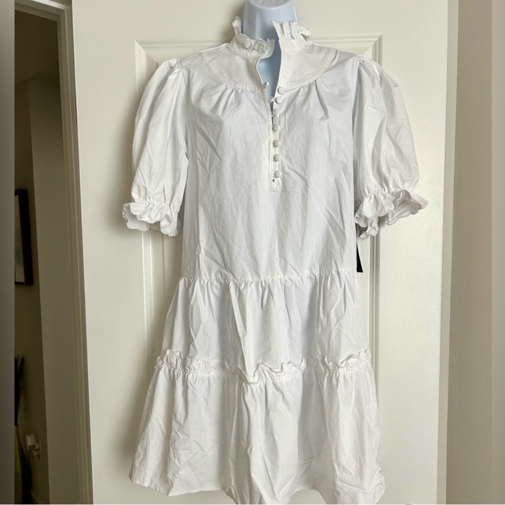 NWT: Tuckernuck Pomander Place Selena White Tiered Ruffle Dress